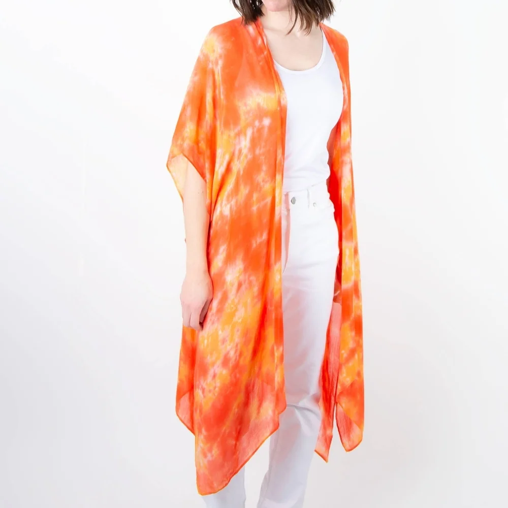 Kylah Orange Crush Tie Dye Cover-up One Size (New With Tags) - Picture 1 of 2